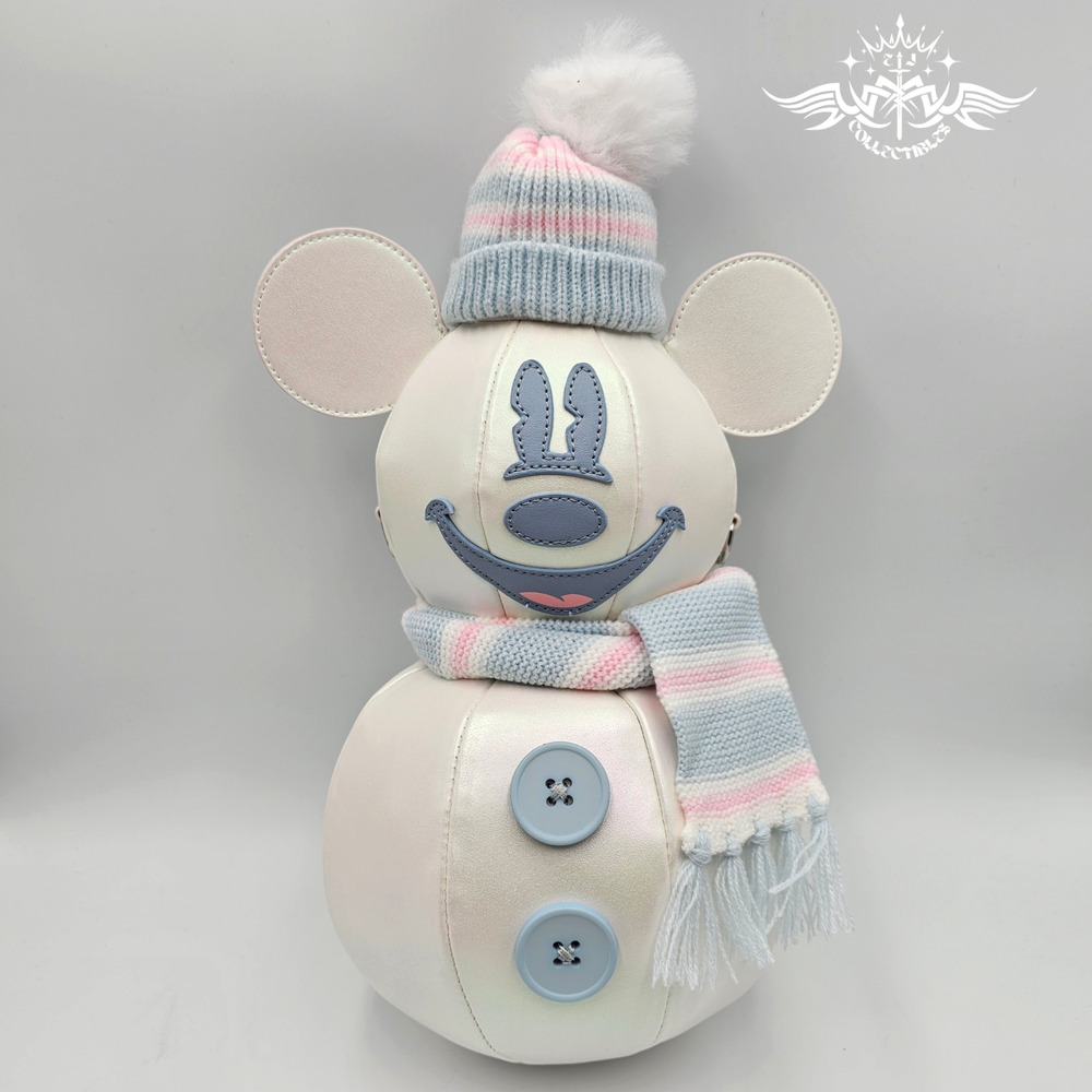 Loungefly Disney Mickey Mouse Stitch Shoppe Snowman Christmas Crossbody Bag New